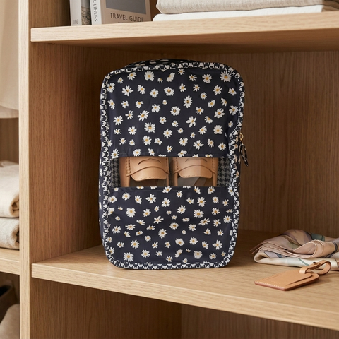 MIDNIGHT DAISY PRINT Grand Shoe Zip Box