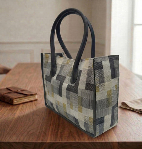 SHADOW BLOCKS GEOMETRIC LEATHER BAG