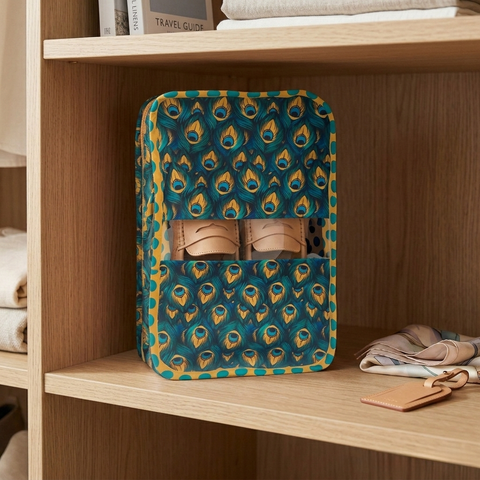 PEACOCK GLORY PRINT Grand Shoe Zip Box