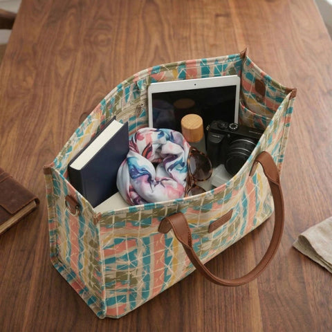 TROPIC TILES TRAVEL LEATHER BAG