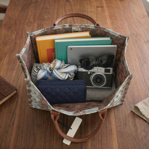RETRO MOSAIC CIRCLES LEATHER BAG