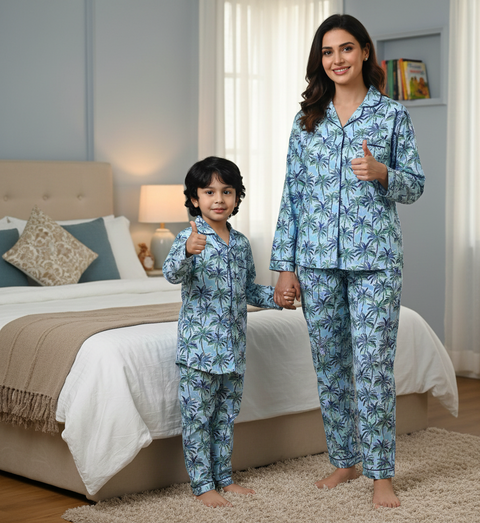 Tropical Printed Kids Night Suit