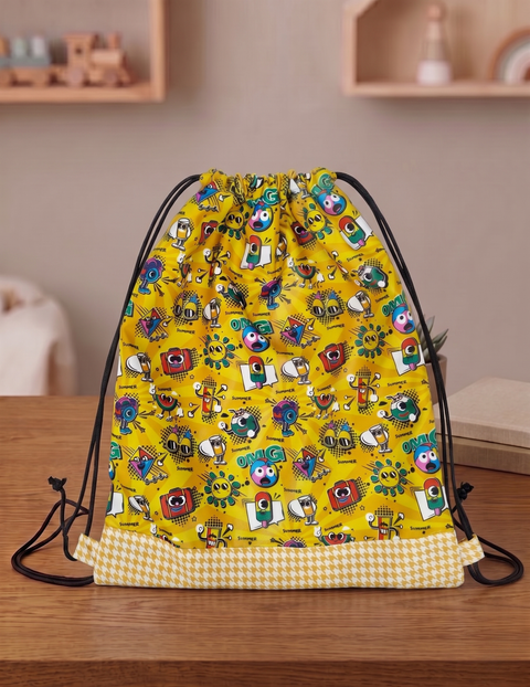 SUMMER VIBES PRINT DRAWSTRING BACKPACK