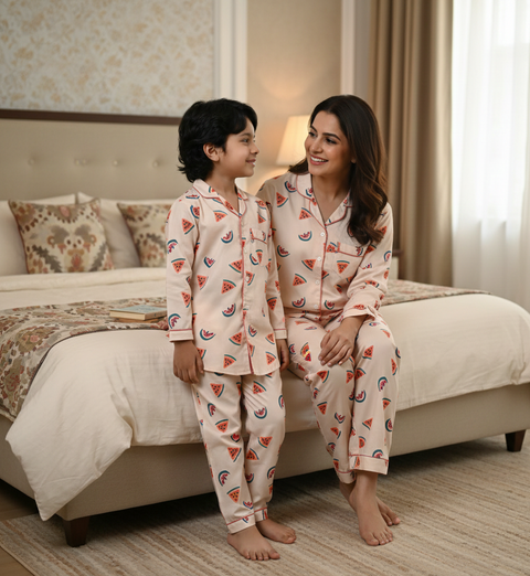 Watermelon Printed Kids Night Suit
