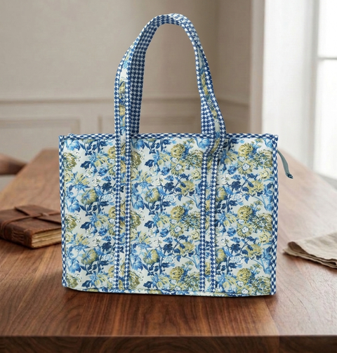 MOSSY MEADOW BLOOM PRINT SMALL TOTE BAG