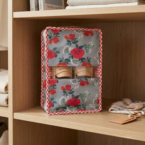 SCARLET ROSE PRINT GRAND SHOE ZIP BOX