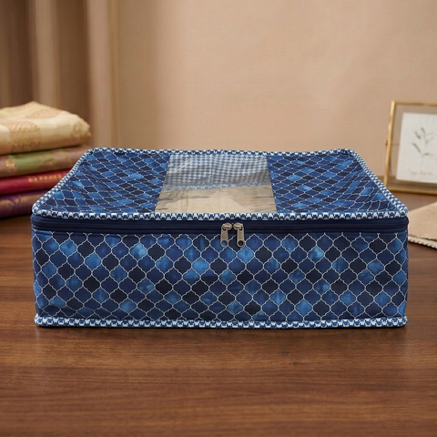 INDIGO MOSAIC Print Grand Saree Organizer