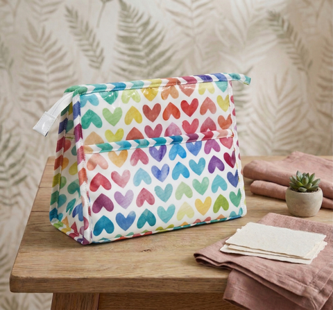 LOVE RAINBOW PRINT TRIOZIP TOILETRY BAG