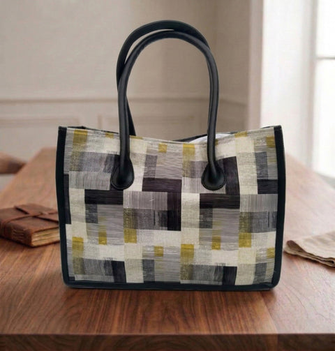 SHADOW BLOCKS GEOMETRIC LEATHER BAG