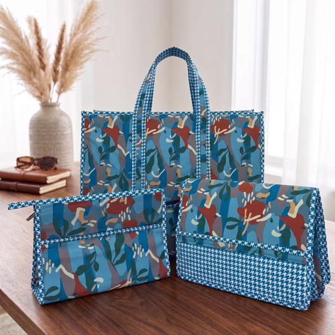 COBALT CAMO JUNGLE TOTE BAG SET
