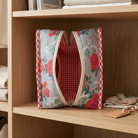 SCARLET ROSE PRINT GRAND SHOE ZIP BOX