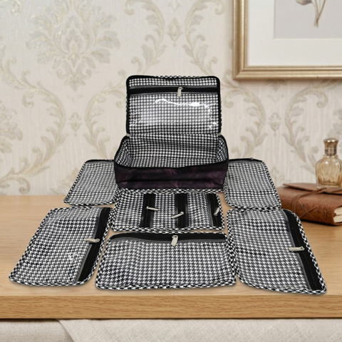 PLUM MARBLE PRINT JEWELRY ORGANIZER