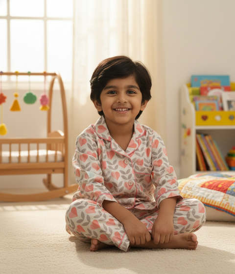 Hearts Printed Night Suit