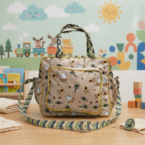 SPACE INVADERS PRINT Baby Diaper Bag