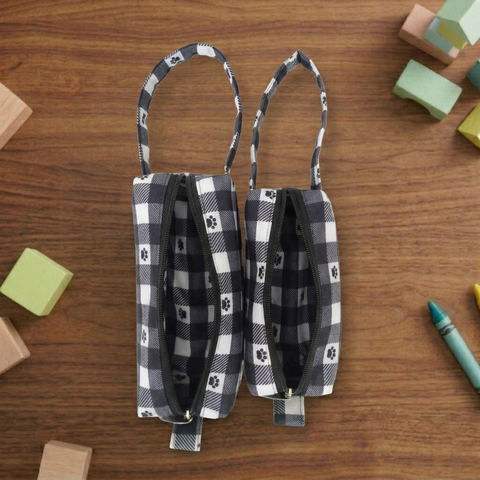 BLACK PAW PRINT SMALL DUO POUCH SET