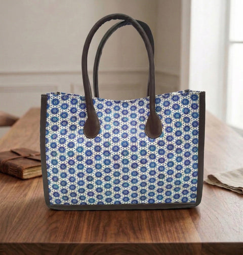 MOROCCAN INDIGO TRAVEL LEATHER BAG