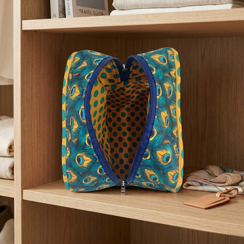 PEACOCK GLORY PRINT Grand Shoe Zip Box