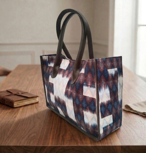 IKAT GLITCH TRAVEL LEATHER BAG