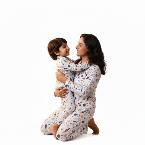 Space Print Printed Kids Night Suit