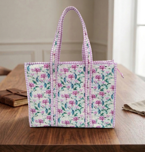 LAGOON PALM VISTA PRINT SMALL TOTE BAG