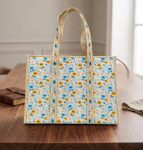 WILDFLOWER SPRITZ PRINT SMALL TOTE BAG