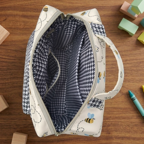 HONEYBEE DOODLE PRINT KIDS BACKPACK