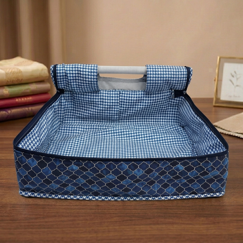 INDIGO MOSAIC Print Grand Saree Organizer