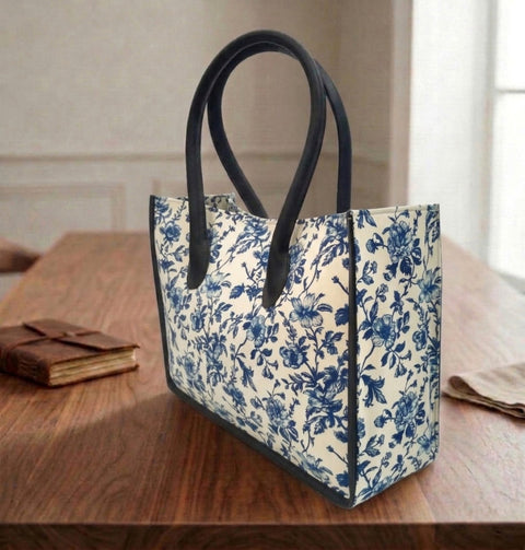 BOTANICAL PRINT LEATHER BAG