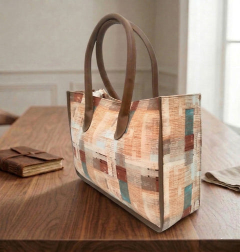 ABSTRACT GEOMETRIC TRAVEL LEATHER BAG