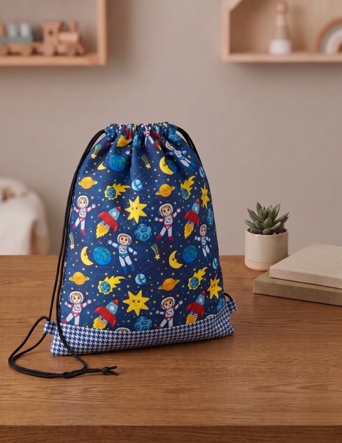 SPACE BUDDIES PRINT DRAWSTRING BACKPACK
