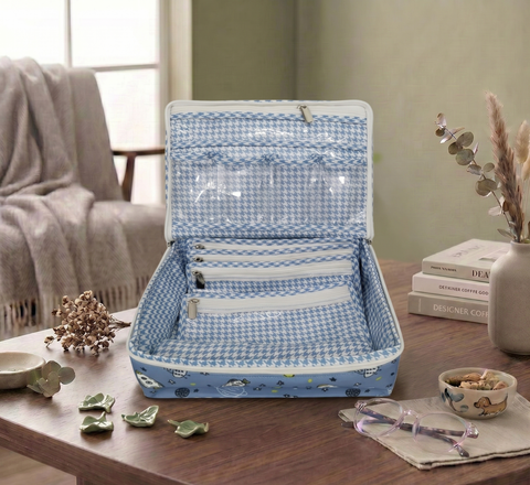 PENCIL FLAKES PRINT MULTIPURPOSE JEWELRY ORGANIZER SET