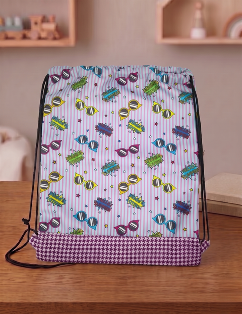 POP SUNGLASS PARTY PRINT DRAWSTRING BACKPACK