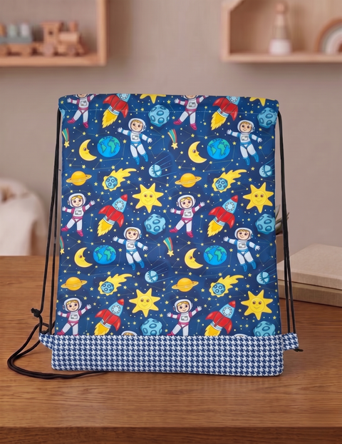 SPACE BUDDIES PRINT DRAWSTRING BACKPACK