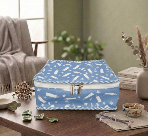 PENCIL FLAKES PRINT MULTIPURPOSE JEWELRY ORGANIZER SET