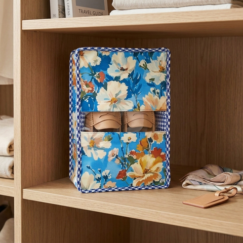 AZURE BLOOM PRINT GRAND SHOE ZIP BOX