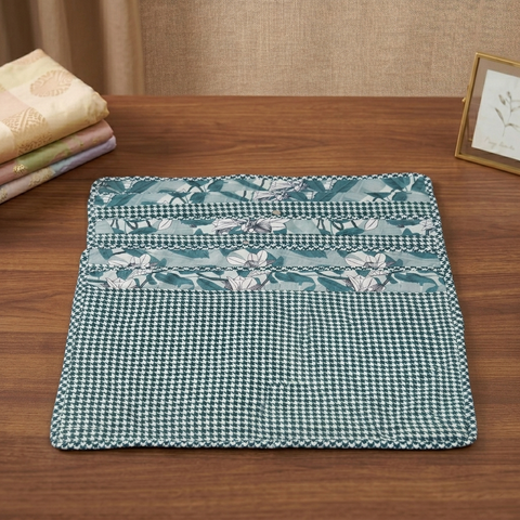 TEAL MAGNOLIA GROVE PRINT GRAND SAREE ORGANIZER