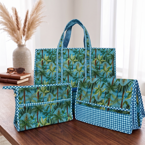 SCARLET DITSY GARDEN TOTE BAG SET