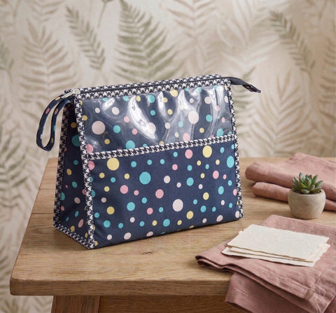 STARLIT BUBBLE PRINT TRIOZIP TOILETRY BAG
