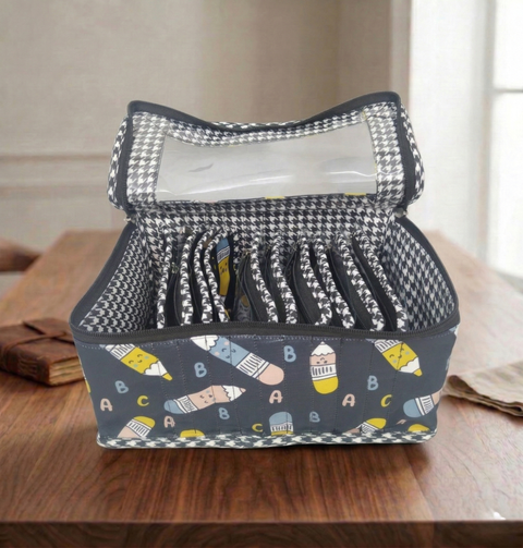 ABC DOODLE PRINT LUXE 10-POUCH EARRING ORGANIZER