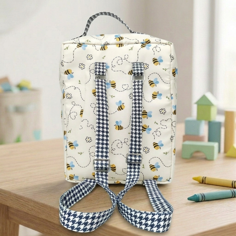 HONEYBEE DOODLE PRINT KIDS BACKPACK