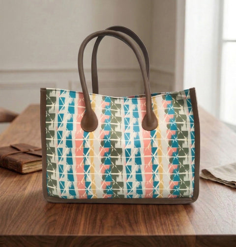 TROPIC TILES TRAVEL LEATHER BAG
