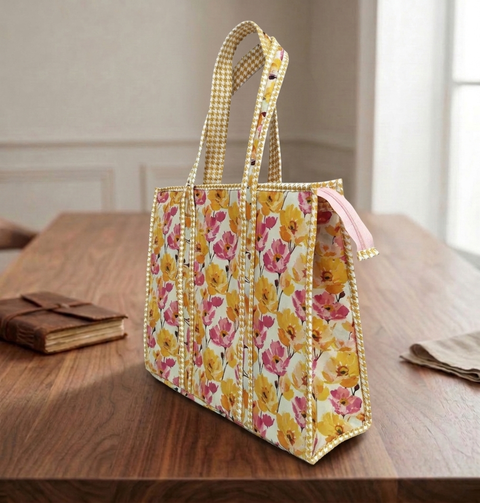 SUNBEAM DAISIES PRINT SMALL TOTE BAG