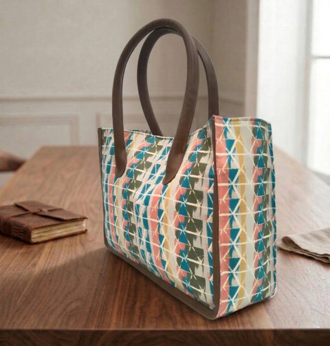 TROPIC TILES TRAVEL LEATHER BAG