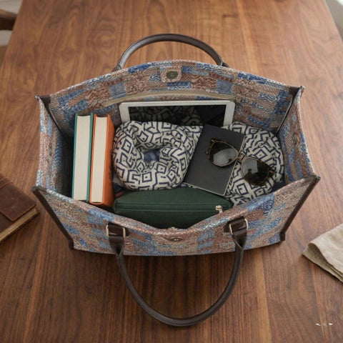 IKAT GLITCH TRAVEL LEATHER BAG