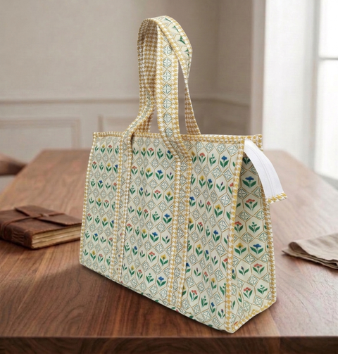 GOLDEN BLOSSOM MOSAIC SMALL TOTE BAG