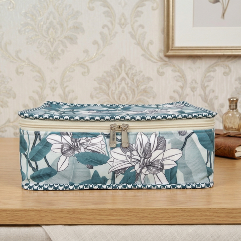 TEAL MAGNOLIA GROVE PRINT JEWELRY ORGANIZER