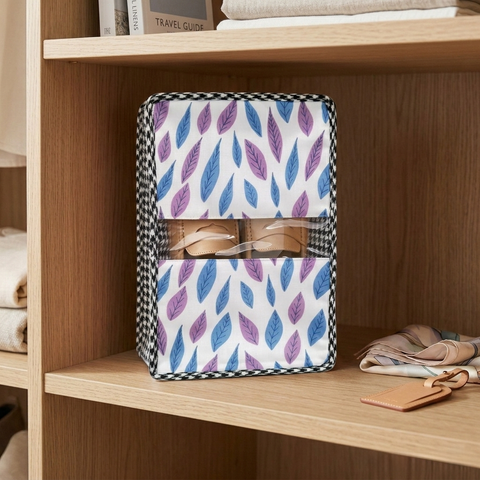VIOLET BLUE MEADOW PRINT GRAND SHOE ZIP BOX