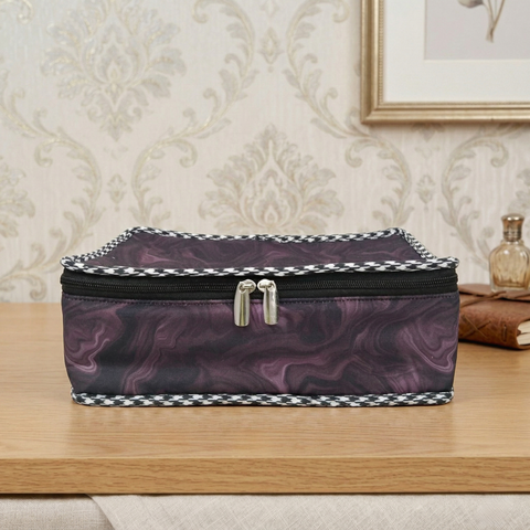 PLUM MARBLE PRINT JEWELRY ORGANIZER