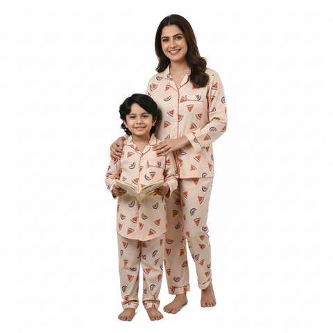 Watermelon Printed Kids Night Suit