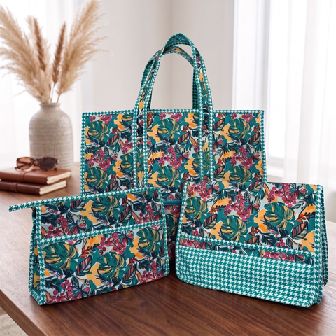 EMERALD GARDEN PARTY TOTE BAG SET